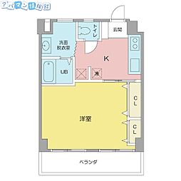 メゾンカフカス 1Kの間取図画像