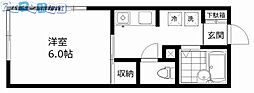 文京学舎 1Kの間取図画像