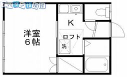 ライフステージ 1Kの間取図画像