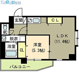 ブラスト南万代 1LDKの間取図画像