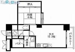 万代アーバン日東 1LDKの間取図画像