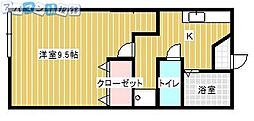 いづみハイツ 1Kの間取図画像