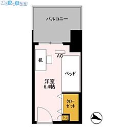 ロイヤルパークスER万代 ワンルームの間取図画像