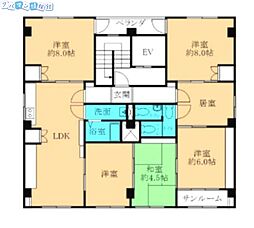 二葉コーポラス 6LDKの間取図画像