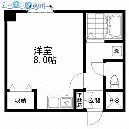 ライフ旭町 ワンルームの間取図画像