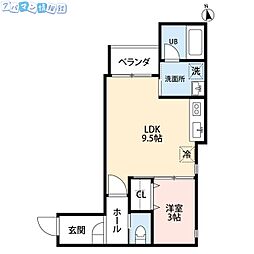 Rooms南万代 1LDKの間取図画像