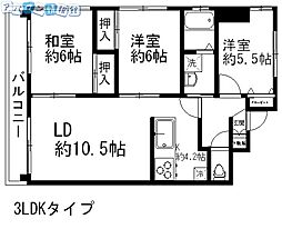 ボヌール文京 3LDKの間取図画像