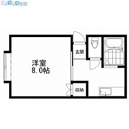ハウス西海岸 1Kの間取図画像