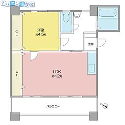 川崎ビル 1LDKの間取図画像