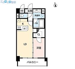 ディナミス 1LDKの間取図画像