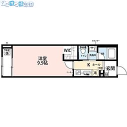 Rooms万代5 1Kの間取図画像