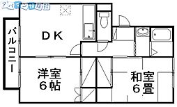 カーサM 2DKの間取図画像