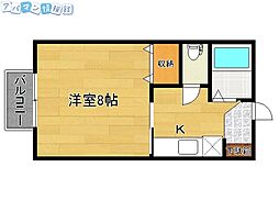 キャメルハウス長潟 1Kの間取図画像