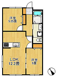 カームヒル東府中 2LDKの間取図画像