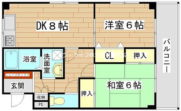 CASA ｜大阪府高槻市大蔵司２丁目(賃貸マンション2DK・3階・54.00㎡)の写真 その2