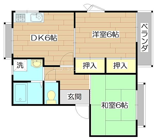 メゾンフラテS棟 ｜大阪府高槻市京口町(賃貸マンション2DK・2階・42.00㎡)の写真 その2