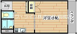 光栄ハイツ大畑 1Kの間取図画像