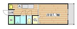 コンフォート茜 1Kの間取図画像
