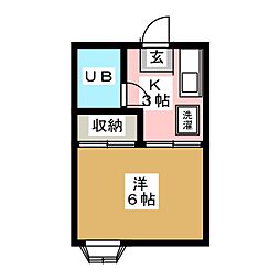コーポ寺口 1Kの間取図画像