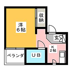 クレインヒル早稲田 1Kの間取図画像