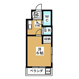 プリオール新宿 1Kの間取図画像