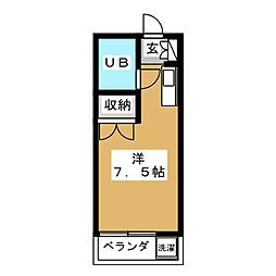 メゾンハピネス ワンルームの間取図画像