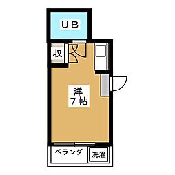 ソシアルケン ワンルームの間取図画像
