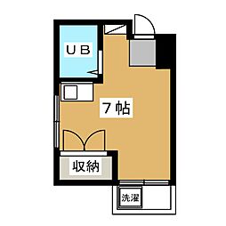水野ビル ワンルームの間取図画像