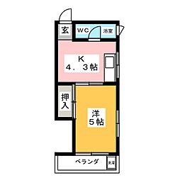 早川ビル 1DKの間取図画像