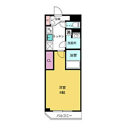 アイルプレミアム西新宿 2階1Kの間取り