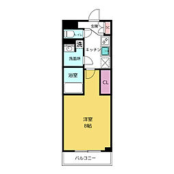 アイルプレミアム西新宿 3階1Kの間取り