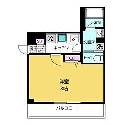 アイルプレミアム西新宿 3階1Kの間取り