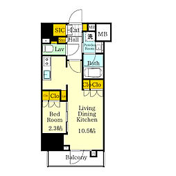レフィールオーブ代々木 4階1LDKの間取り
