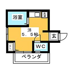 ファレノプシス ワンルームの間取図画像