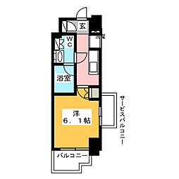レジディア新宿イースト3 1Kの間取図画像