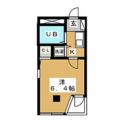 阪本マンション 1Kの間取図画像