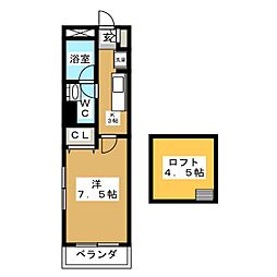 三和北新宿 1Kの間取図画像