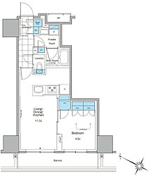 ルフォンプログレ北新宿 1LDKの間取図画像