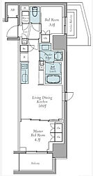 クレストコート東中野 8階2LDKの間取り