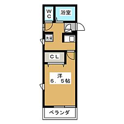 東京メトロ丸ノ内線 新中野駅 徒歩10分の賃貸アパート 2階1Kの間取り