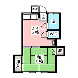 東京メトロ丸ノ内線 方南町駅 徒歩9分の賃貸アパート 1階1DKの間取り