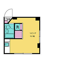 K-FLAT ワンルームの間取図画像