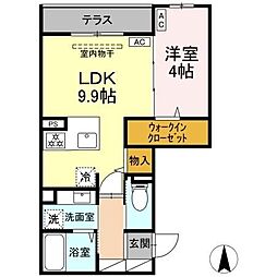 セレスティア中野上高田 1LDKの間取図画像
