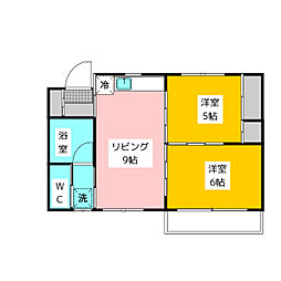 コム・ファイブ 2階2LDKの間取り
