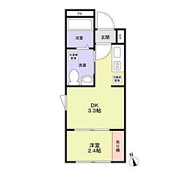 西荻窪レジデンス 1DKの間取図画像