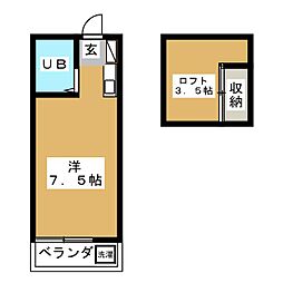 サットンプレイス・荻窪 1Kの間取図画像