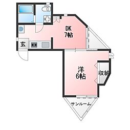 中野区沼袋4丁目アパート 1DKの間取図画像