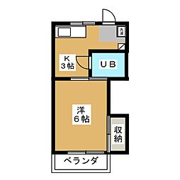 コーポ大澤 1Kの間取図画像