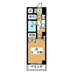 ウェストポート 1Kの間取図画像