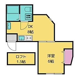 中野区沼袋4丁目アパート 1DKの間取図画像